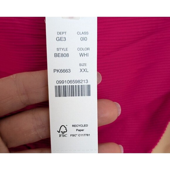 J.Crew Ribbed High-Rise Classic Cheeky Bikini Bottom Hot Pink SZ XXL NWT - Picture 5 of 14